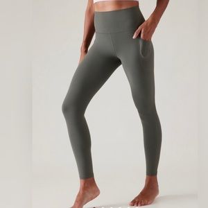 NWT Athleta 1X Transcend Stash Tight gray